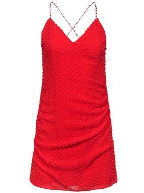 Alice + Olivia Daria Ruched Mini Dress in Poppy Size 0